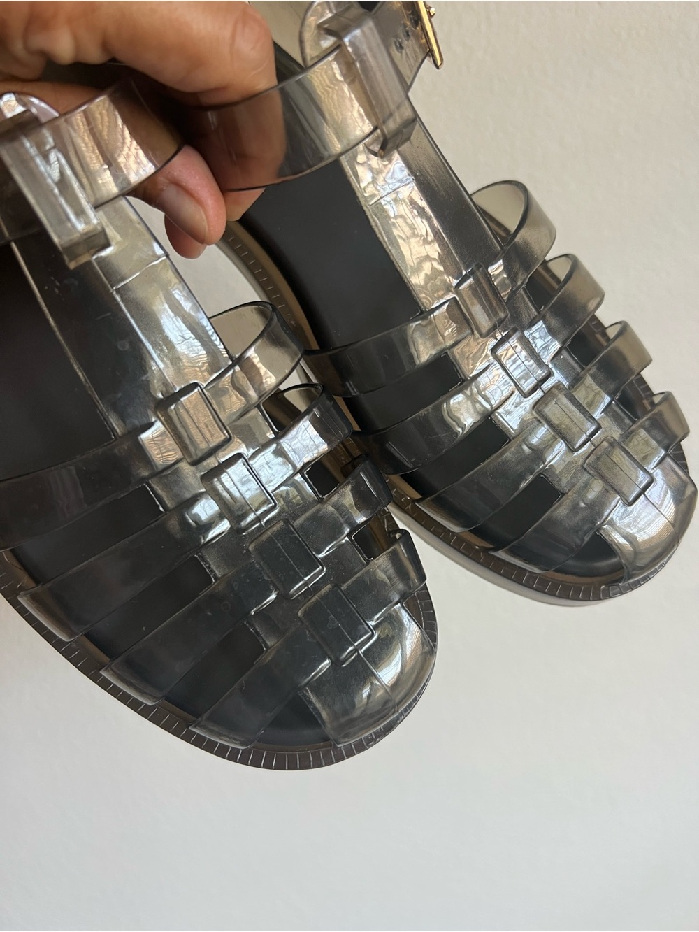 J Crew Women’s Jelly Slingback Sandals in Smoke Gray -Sold Out - Picture 7 of 11